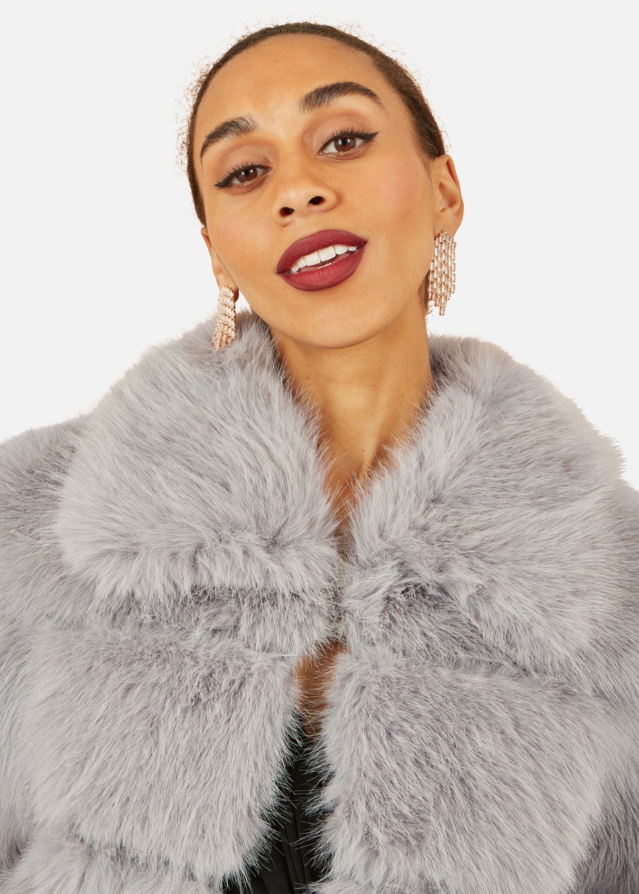 Yumi Grey Luxe Faur Fur Coat