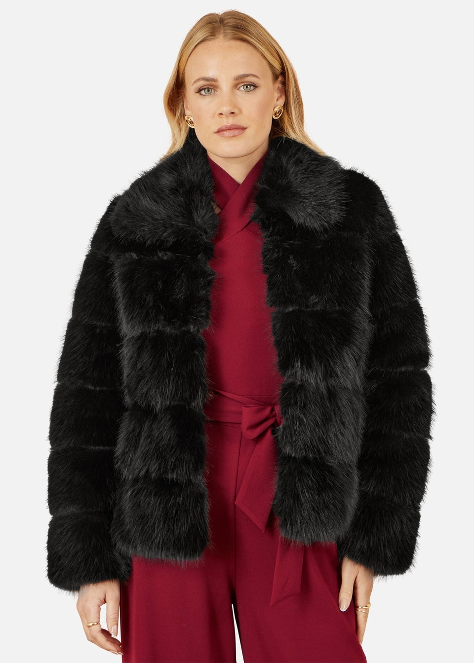 Yumi Black Luxe Faur Fur Coat