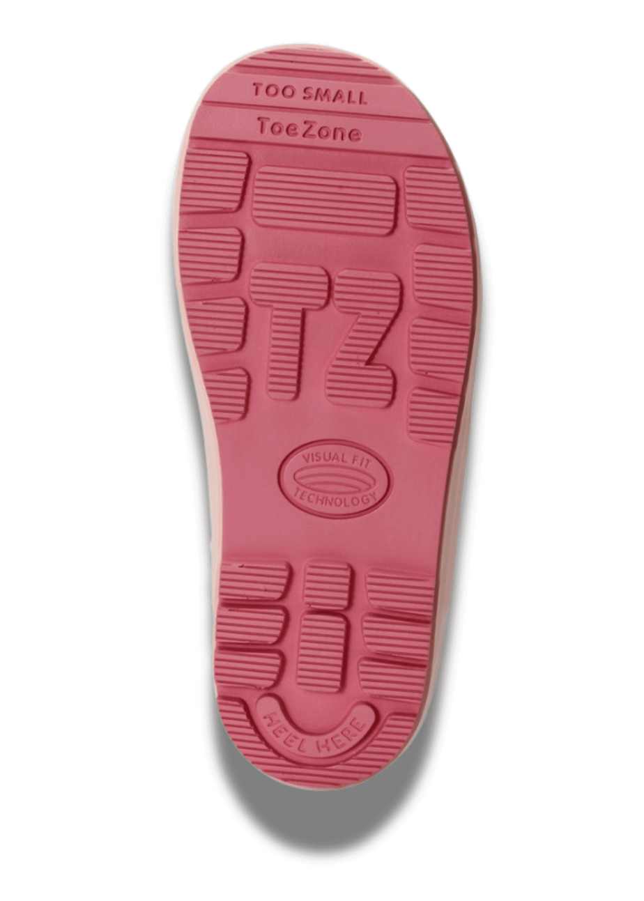 ToeZone Girls Pink Rainbow Waterproof Wellies