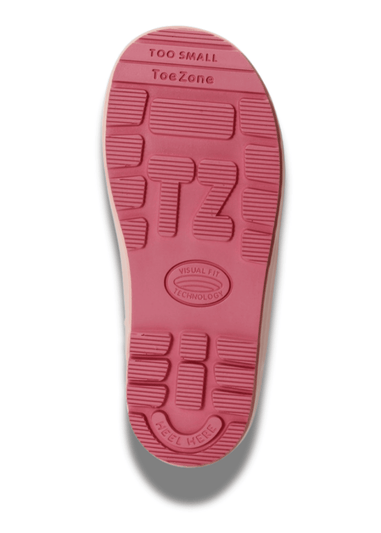 ToeZone Girls Pink Rainbow Waterproof Wellies