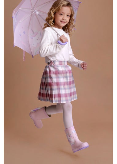 ToeZone Girls Pink Twinkle  Unicorn Waterproof Umbrella