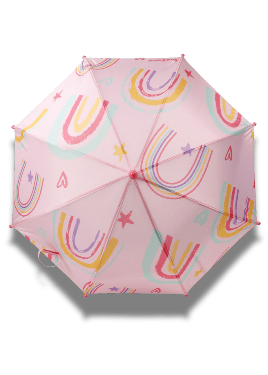 ToeZone Girls Pink Hope Rainbow Waterproof Umbrella