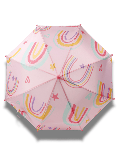 ToeZone Girls Pink Hope Rainbow Waterproof Umbrella
