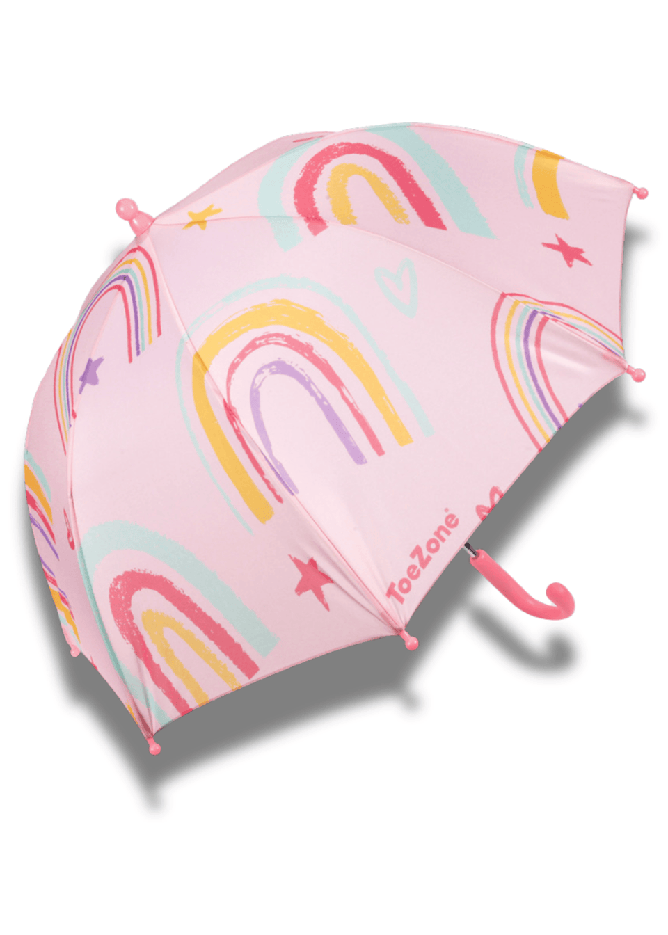 ToeZone Girls Pink Hope Rainbow Waterproof Umbrella