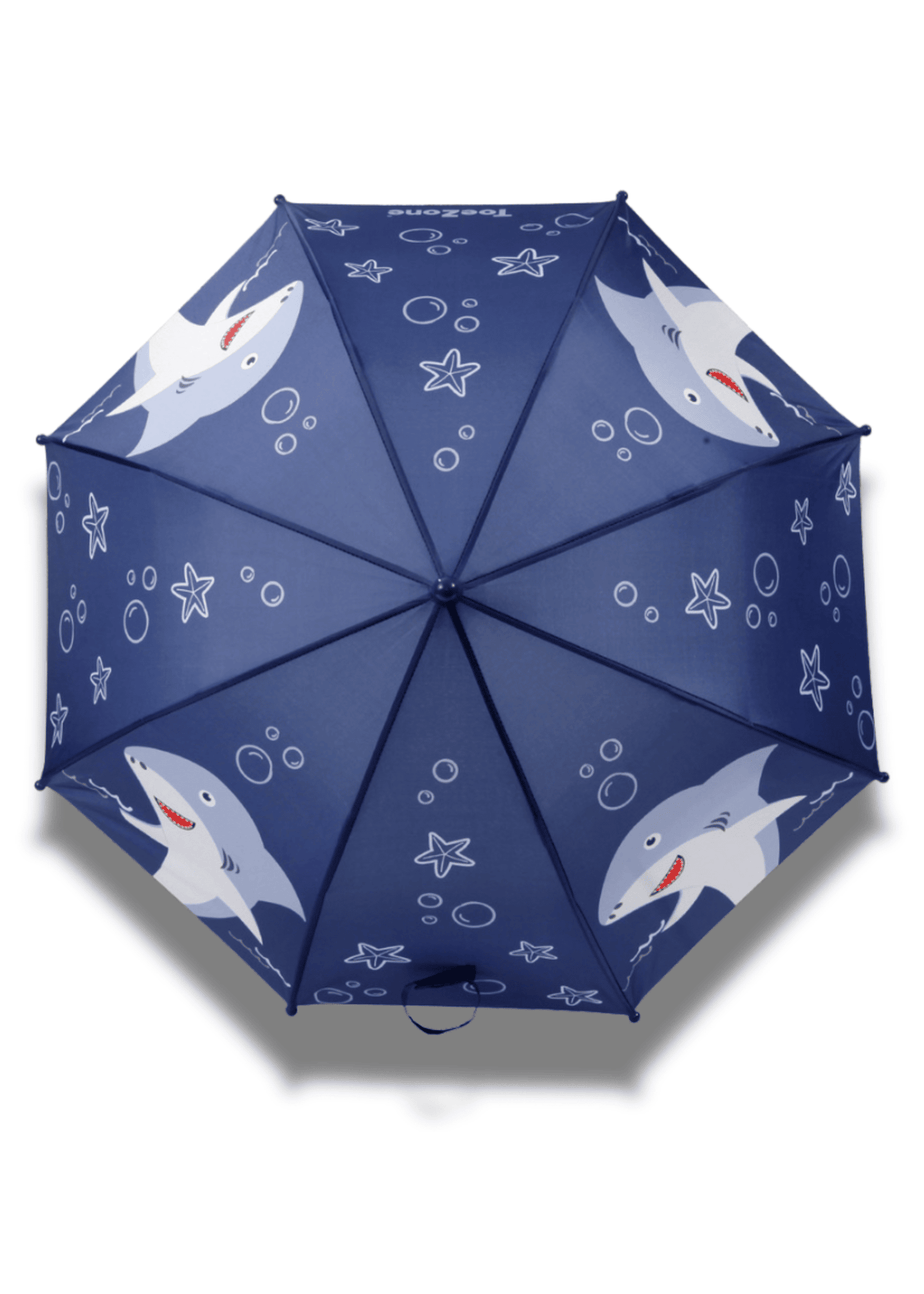 ToeZone Boys Blue Shark Waterproof Umbrella