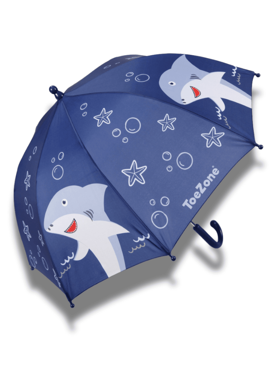 ToeZone Boys Blue Shark Waterproof Umbrella