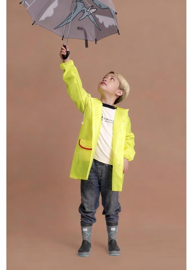 ToeZone Boys Grey Dinosaur Waterproof Umbrella