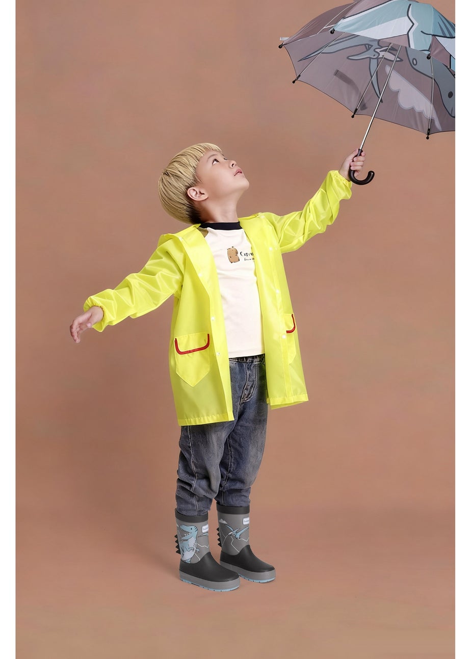 ToeZone Boys Grey Dinosaur Waterproof Umbrella