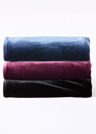 Cotton Traders Dark Blue Velour Straight Leg Pull On Stretch Trousers