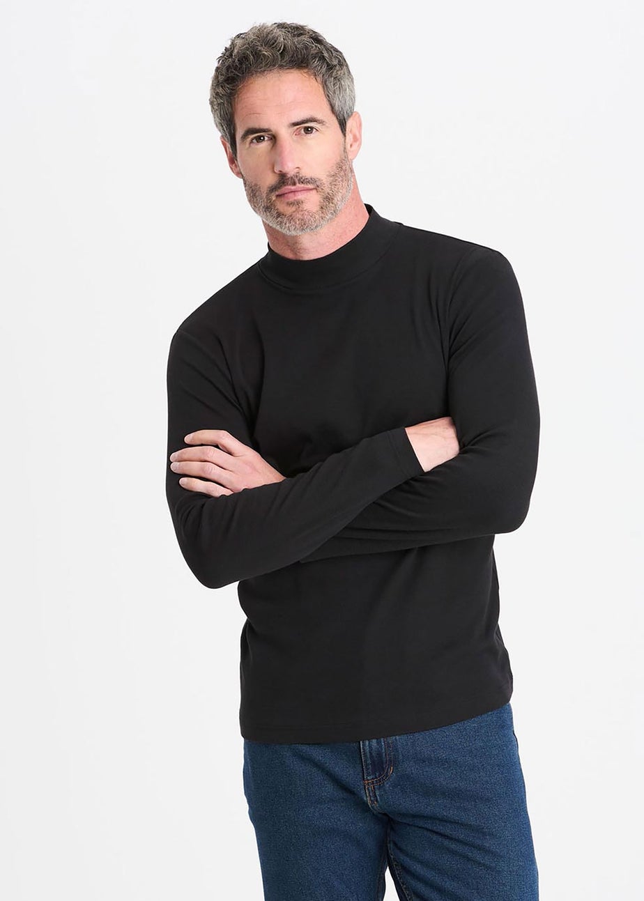 Cotton Traders Black Turtleneck Base Layer Top