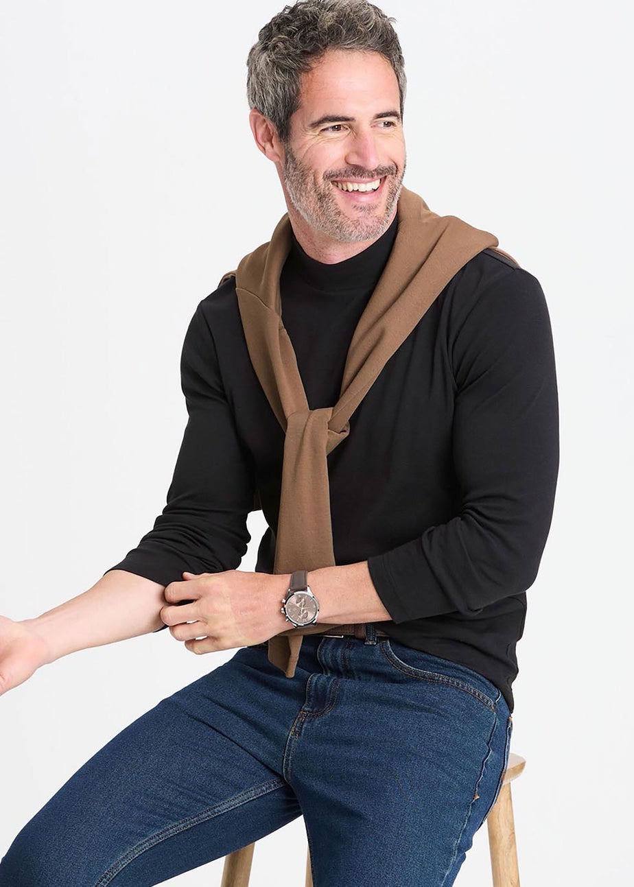 Cotton Traders Black Turtleneck Base Layer Top