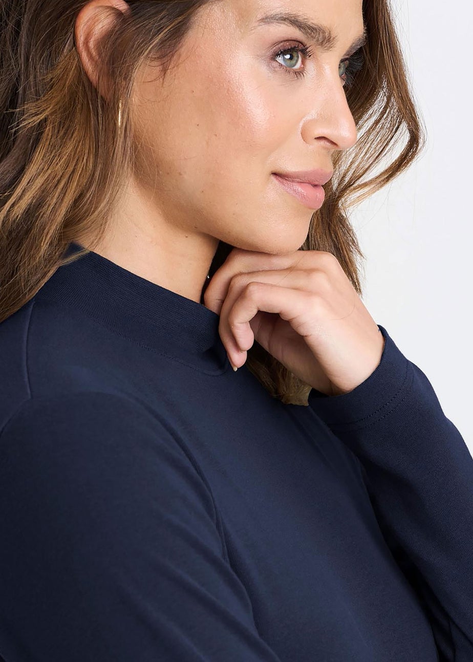 Cotton Traders Dark Blue Turtleneck Base Layer Top