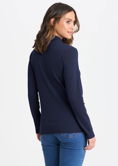 Cotton Traders Dark Blue Turtleneck Base Layer Top