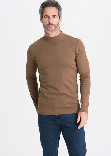 Cotton Traders Coffe Turtleneck Base Layer Top
