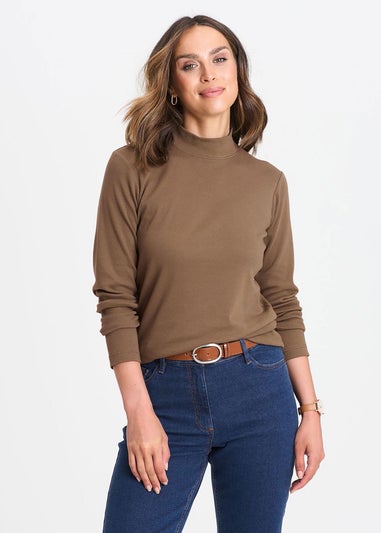 Cotton Traders Coffe Turtleneck Base Layer Top