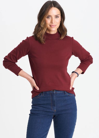 Cotton Traders Burgundy Turtleneck Base Layer Top