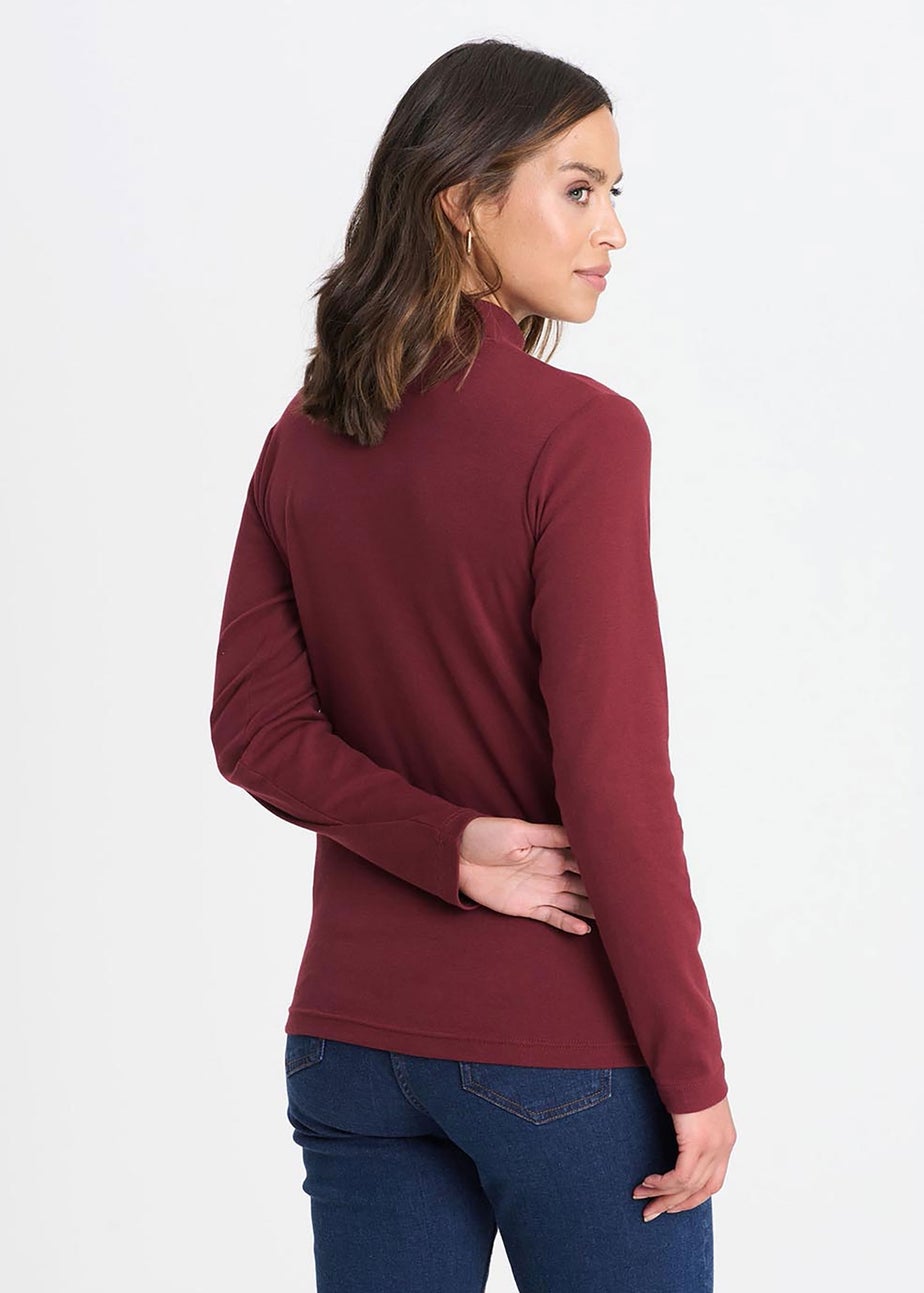 Cotton Traders Burgundy Turtleneck Base Layer Top