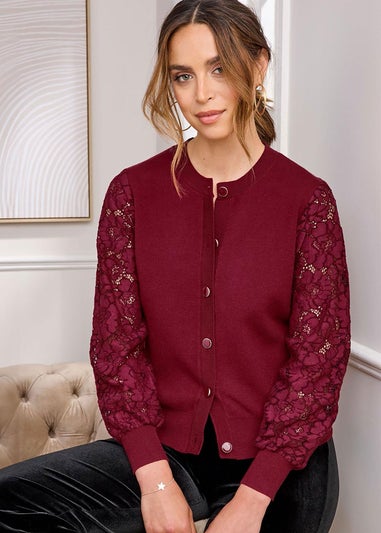 Cotton Traders Ruby Lace Sleeve Cardigan
