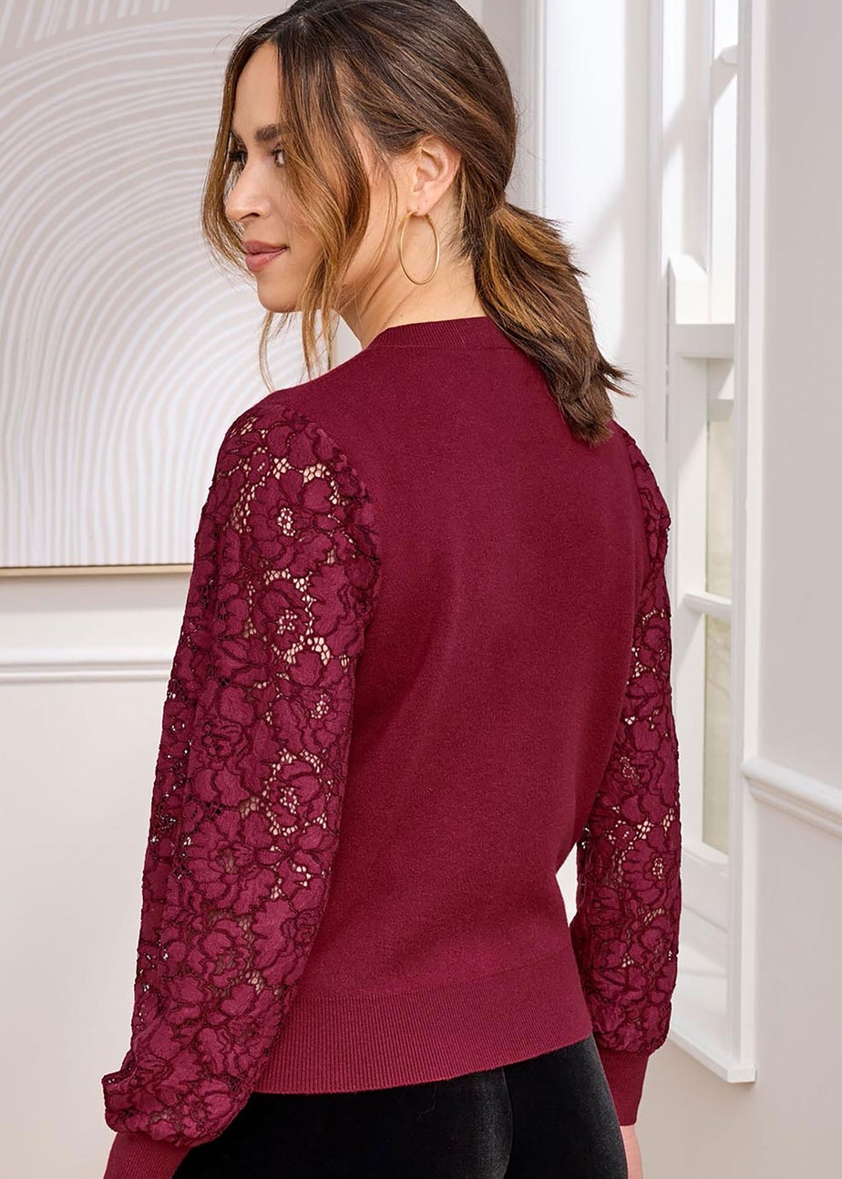 Cotton Traders Ruby Lace Sleeve Cardigan