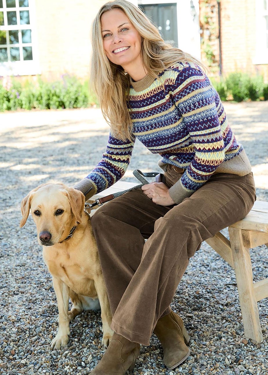 Cotton Traders Chocolate Fair Isle Jumper