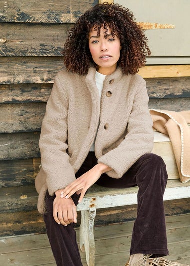 Cotton Traders Oyster Borg Coat