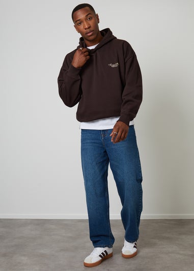 Threadbare Chocolate Graphic Print Hoodie