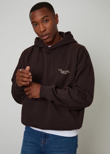 Threadbare Chocolate Graphic Print Hoodie