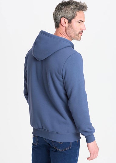 Cotton Traders Pale Blue Fleece Lined Zip Through Jersey Jacket