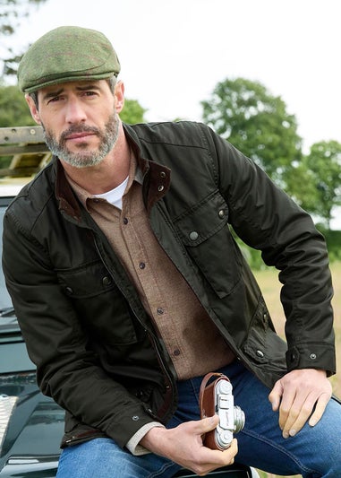 Cotton Traders Dark Green Hartington Wax Look Field Jacket