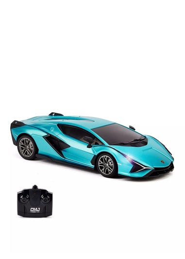 The Gift Scholars 1:24 Blue Lamborghini Sian Remote Control Car