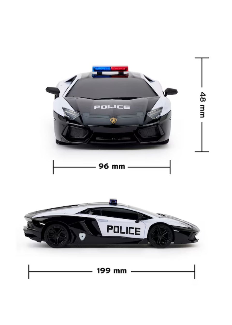 The Gift Scholars 1:24 Black Lamborghini Police Car Remote Control Car