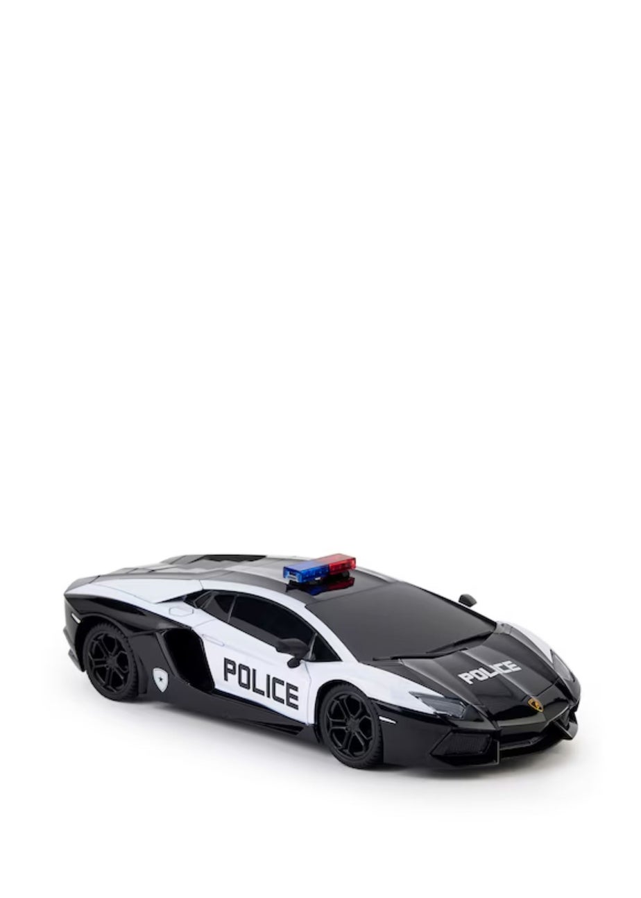 The Gift Scholars 1:24 Black Lamborghini Police Car Remote Control Car