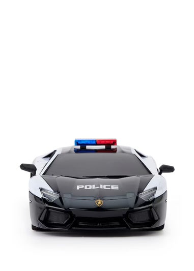 The Gift Scholars 1:24 Black Lamborghini Police Car Remote Control Car