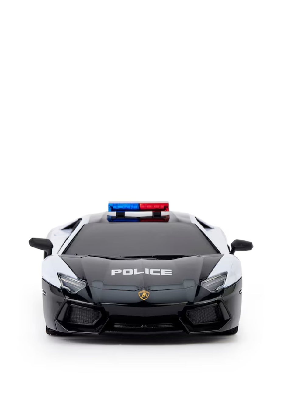 The Gift Scholars 1:24 Black Lamborghini Police Car Remote Control Car