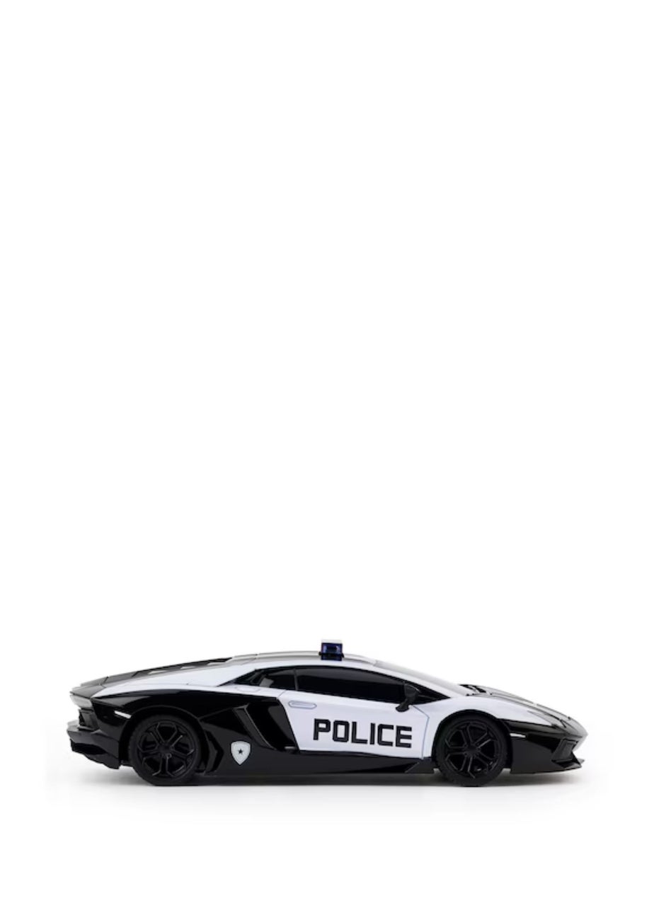 The Gift Scholars 1:24 Black Lamborghini Police Car Remote Control Car