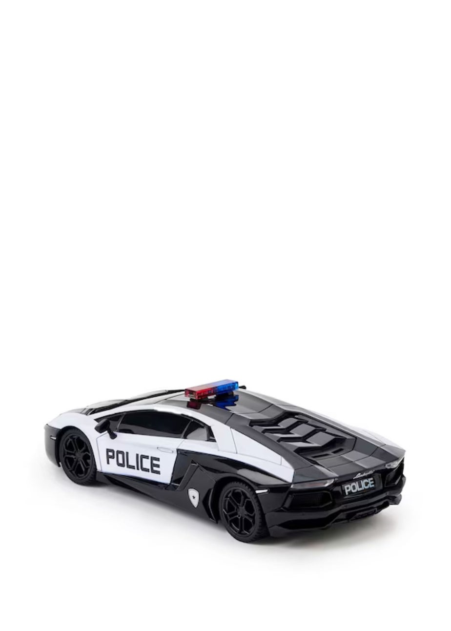 The Gift Scholars 1:24 Black Lamborghini Police Car Remote Control Car