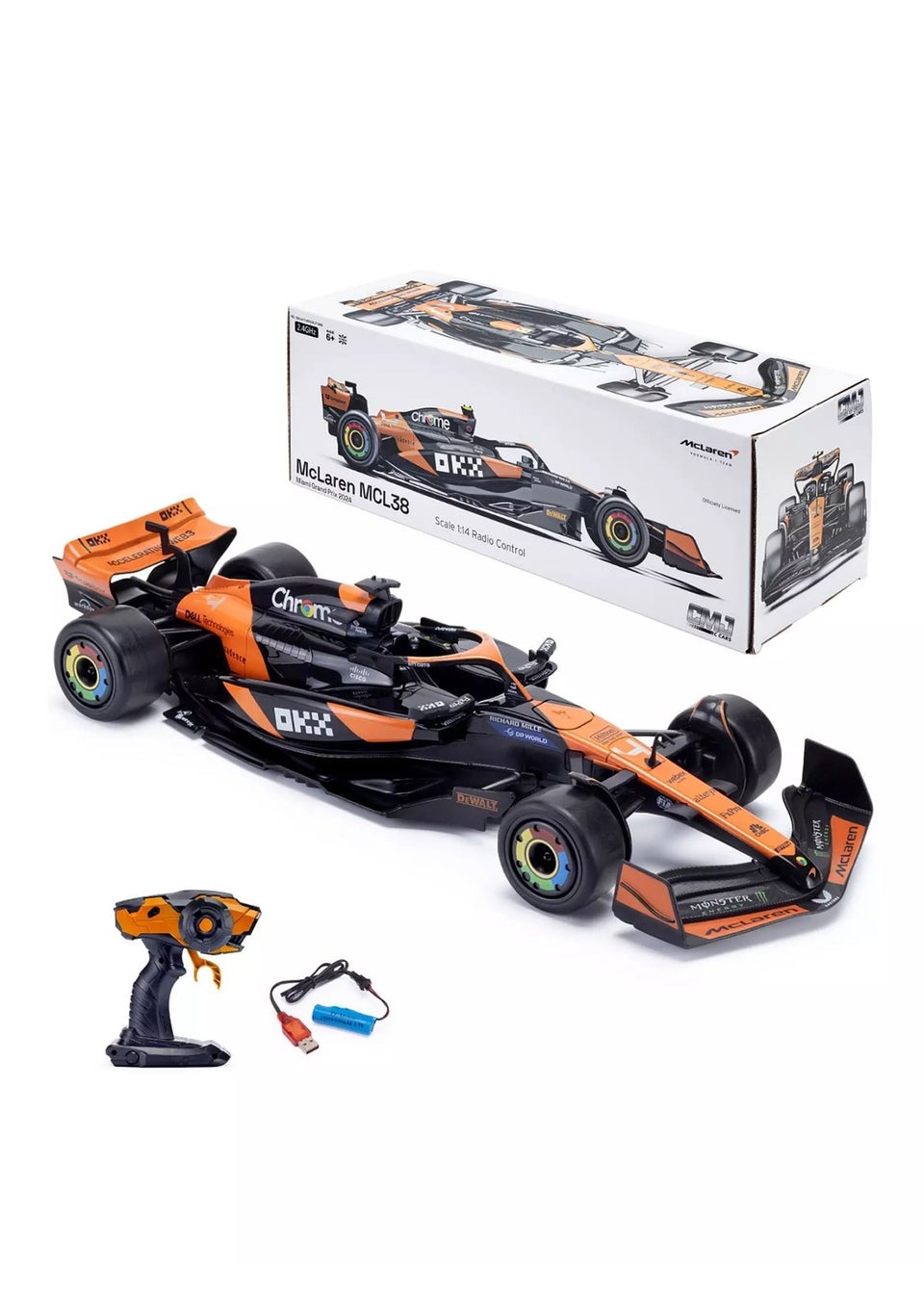 The Gift Scholars 1:14 Orange RC McLaren Formula 1 Remote Control Car