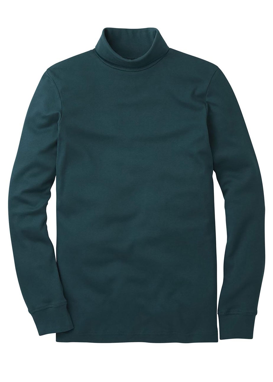 Cotton Traders Bright Teal Long Sleeve Roll Neck Top