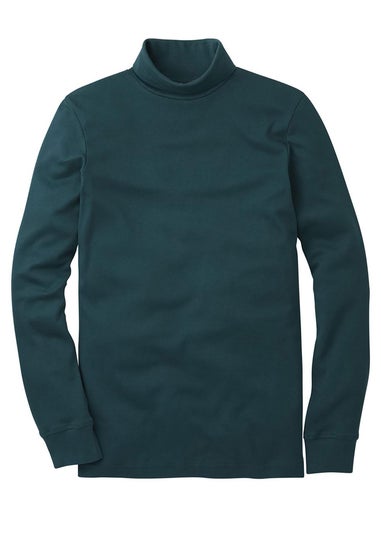 Cotton Traders Bright Teal Long Sleeve Roll Neck Top