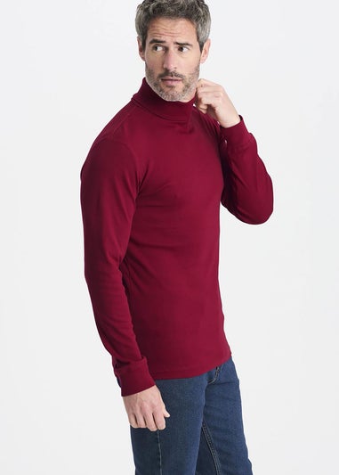 Cotton Traders Crimson Long Sleeve Roll Neck Top