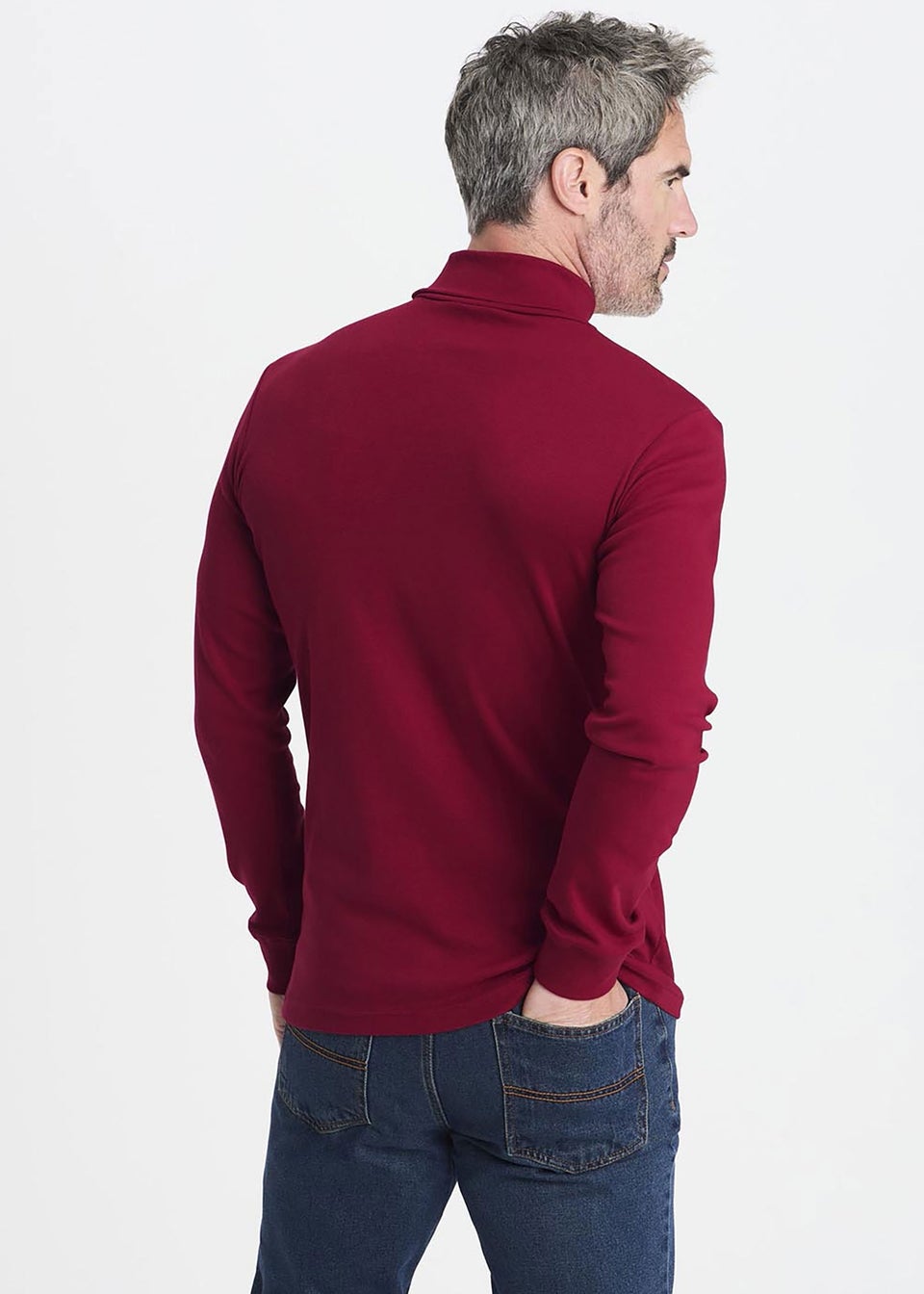 Cotton Traders Crimson Long Sleeve Roll Neck Top