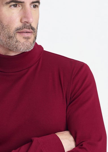 Cotton Traders Crimson Long Sleeve Roll Neck Top