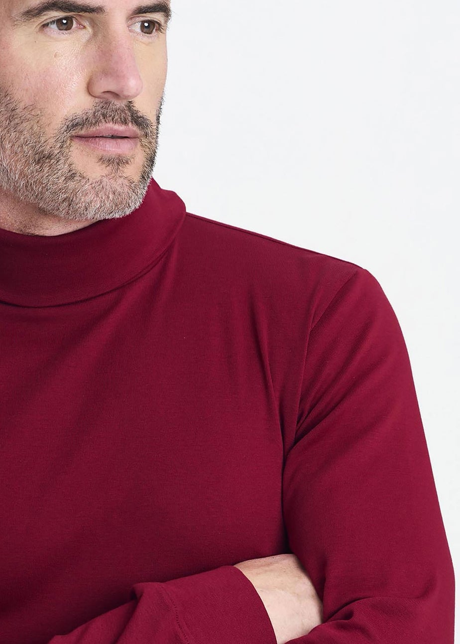 Cotton Traders Crimson Long Sleeve Roll Neck Top