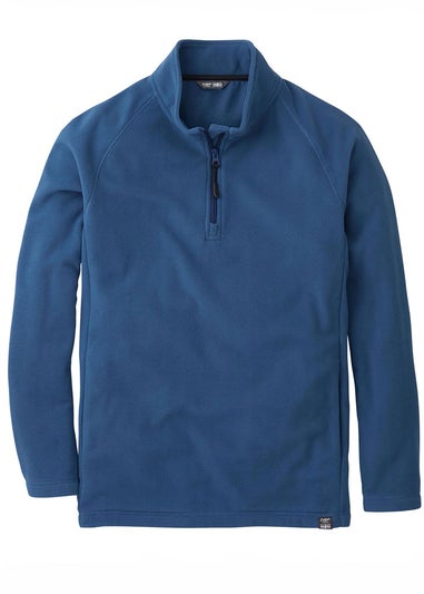 Cotton Traders Petrol Recycled Microfleece Half Zip Top