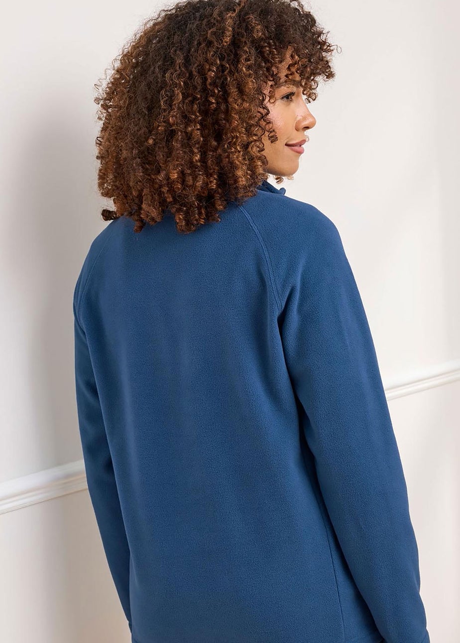 Cotton Traders Petrol Recycled Microfleece Half Zip Top