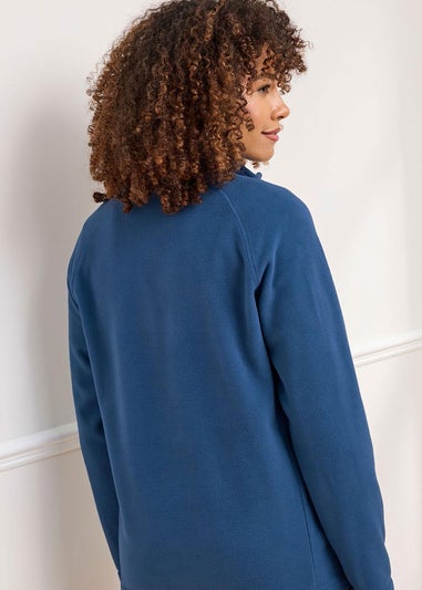 Cotton Traders Petrol Recycled Microfleece Half Zip Top
