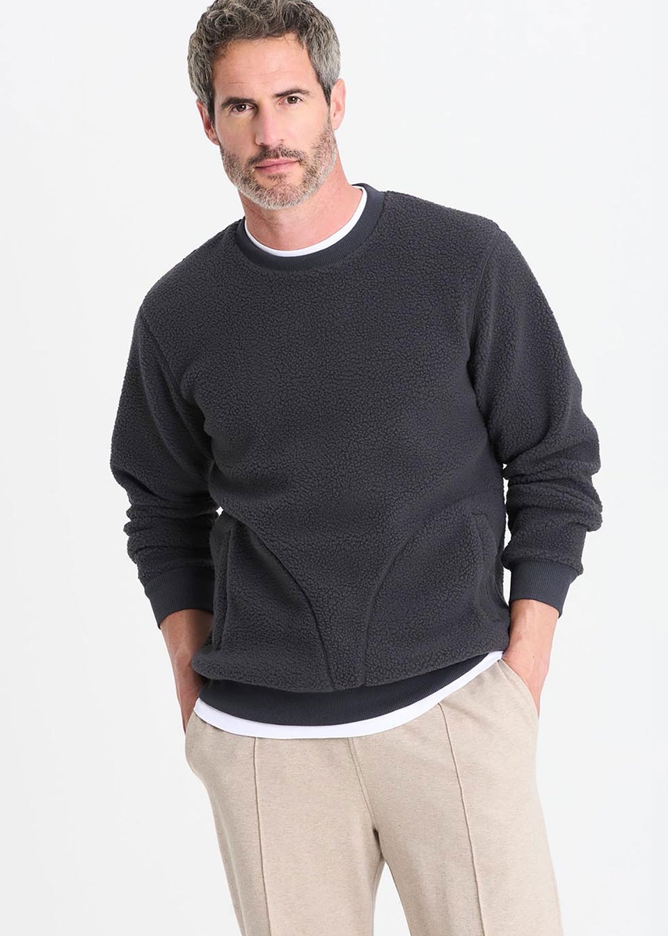 Cotton Traders Steel Cosy Fleece Crew Neck