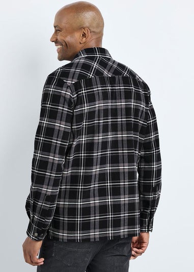 Cotton Traders Black Guinness Long Sleeve Cord Check Shirt