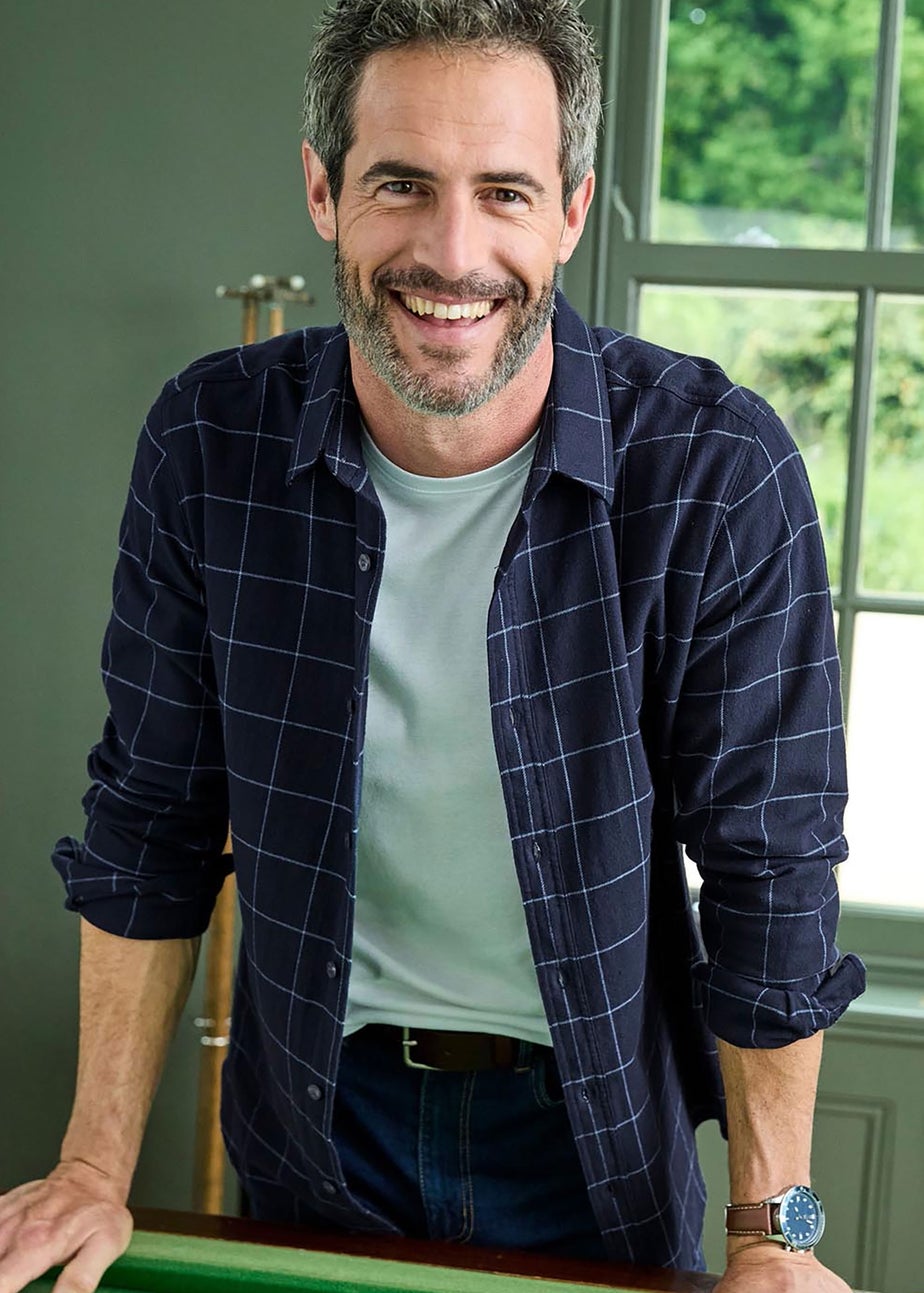 Cotton Traders Midnight Blue Winter Warm Cotton Shirt