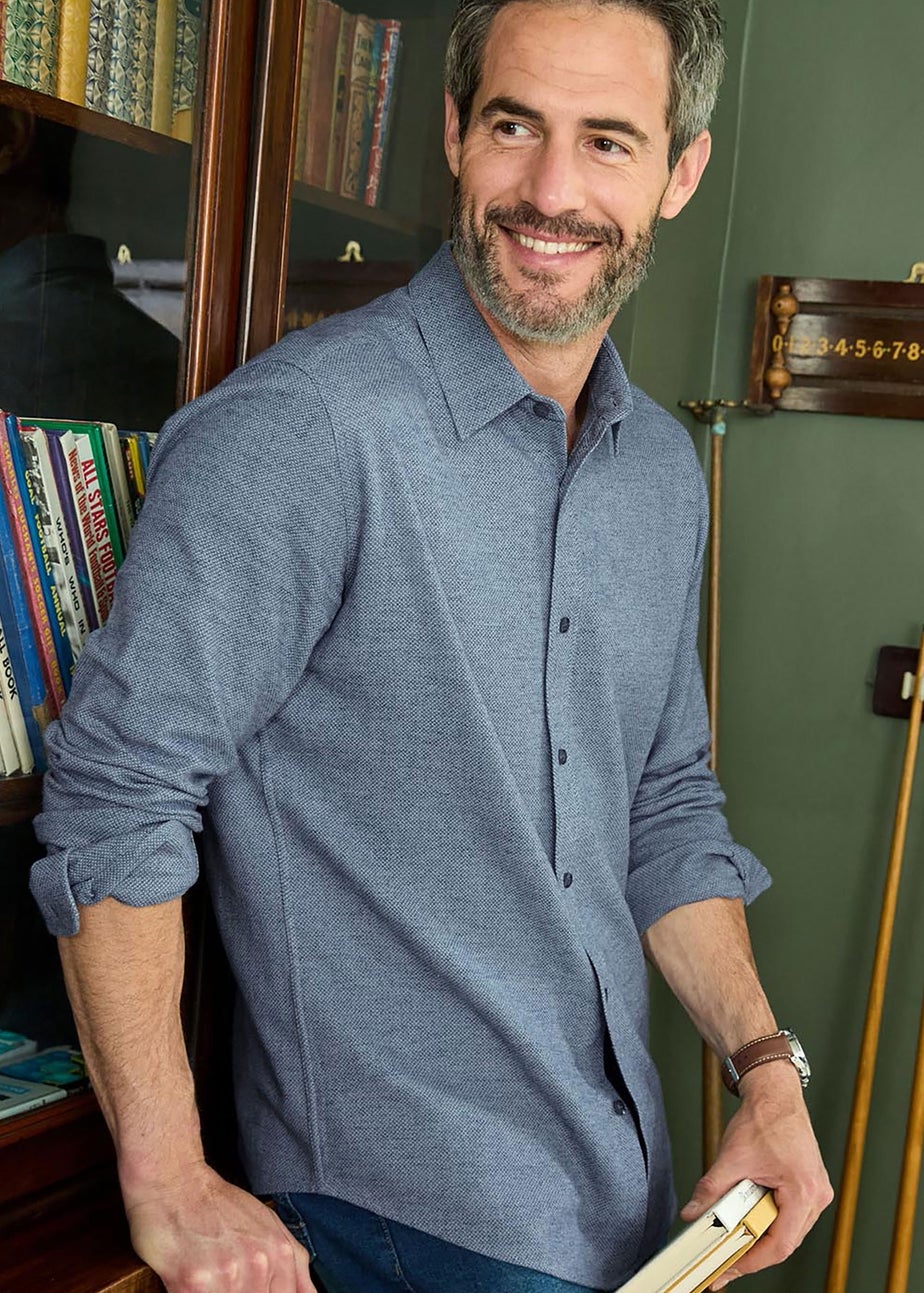 Cotton Traders Pale Blue Winter Warm Cotton Shirt